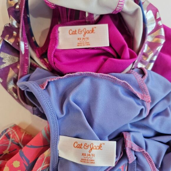 Cat & Jack Gymnastics Biketard Lot of 2, Excellent Used Condition, XS (4/5), EUC - Picture 9 of 11